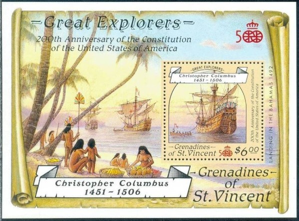1988 Explorers Souvenir Sheet 1988 Explorers Souvenir Sheet